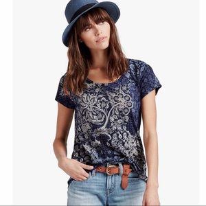 Lucky Brand Printed Patchwork Tee